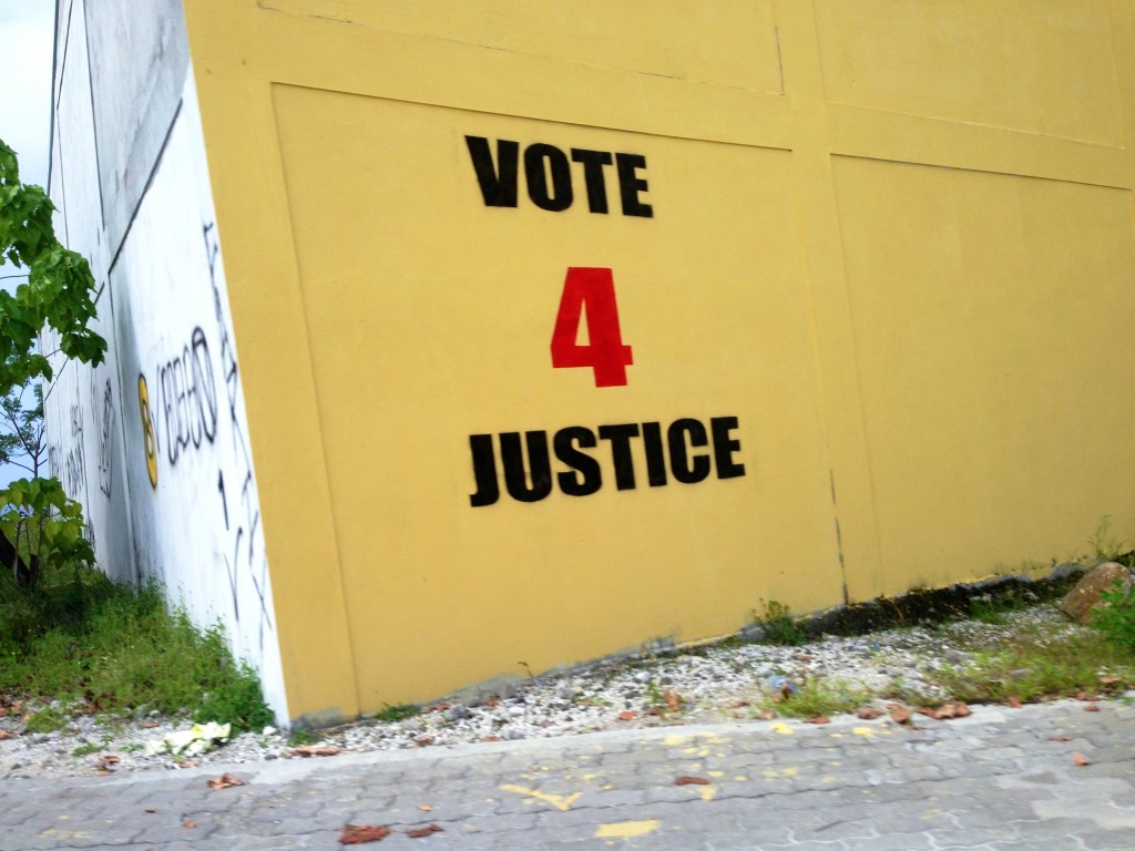 Painted at the entrance to Addu City, Maldives. Credit: Summer Gray