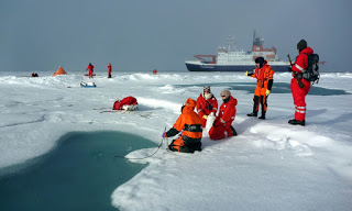 arctic ice sampling, plastic in Arctic ice