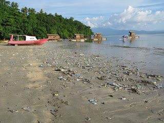 Indonesia plastic waste, Indonesia plastic on beach, plastic waste