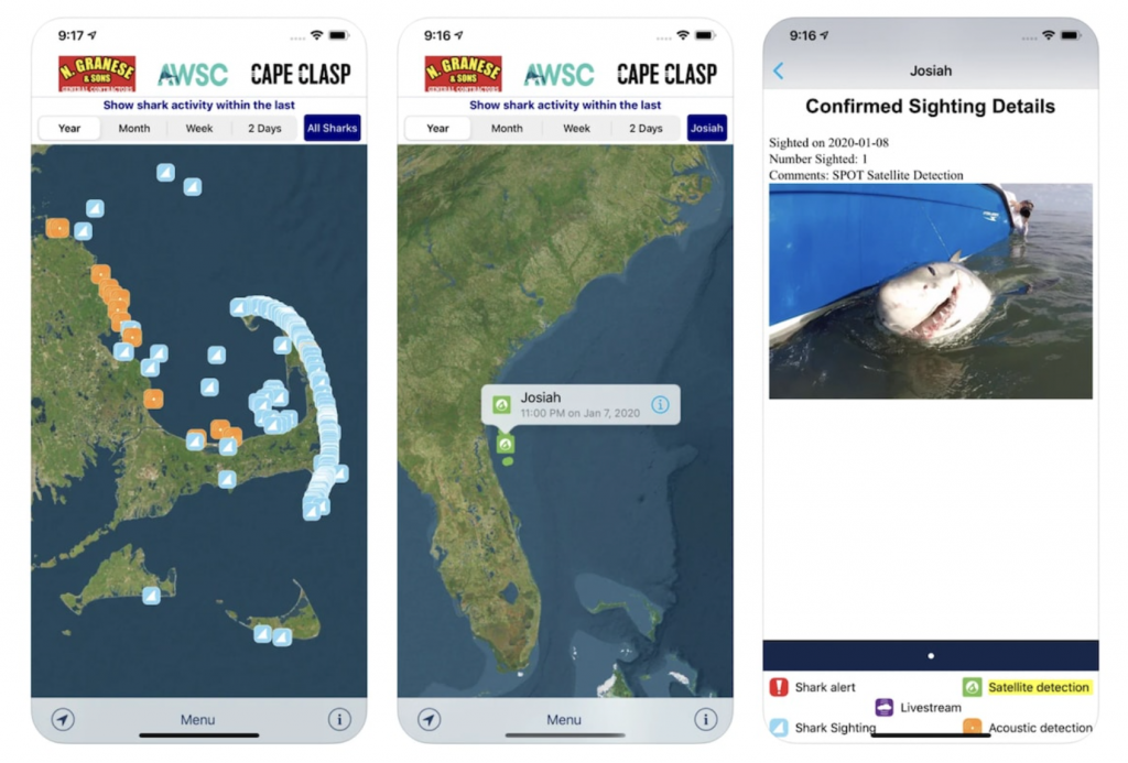 Shark tracking app